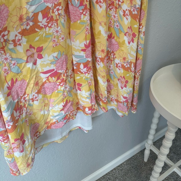 Torrid Peach Floral Gauze Hi-Lo Dress Size 3X (22-24) - Picture 7 of 13